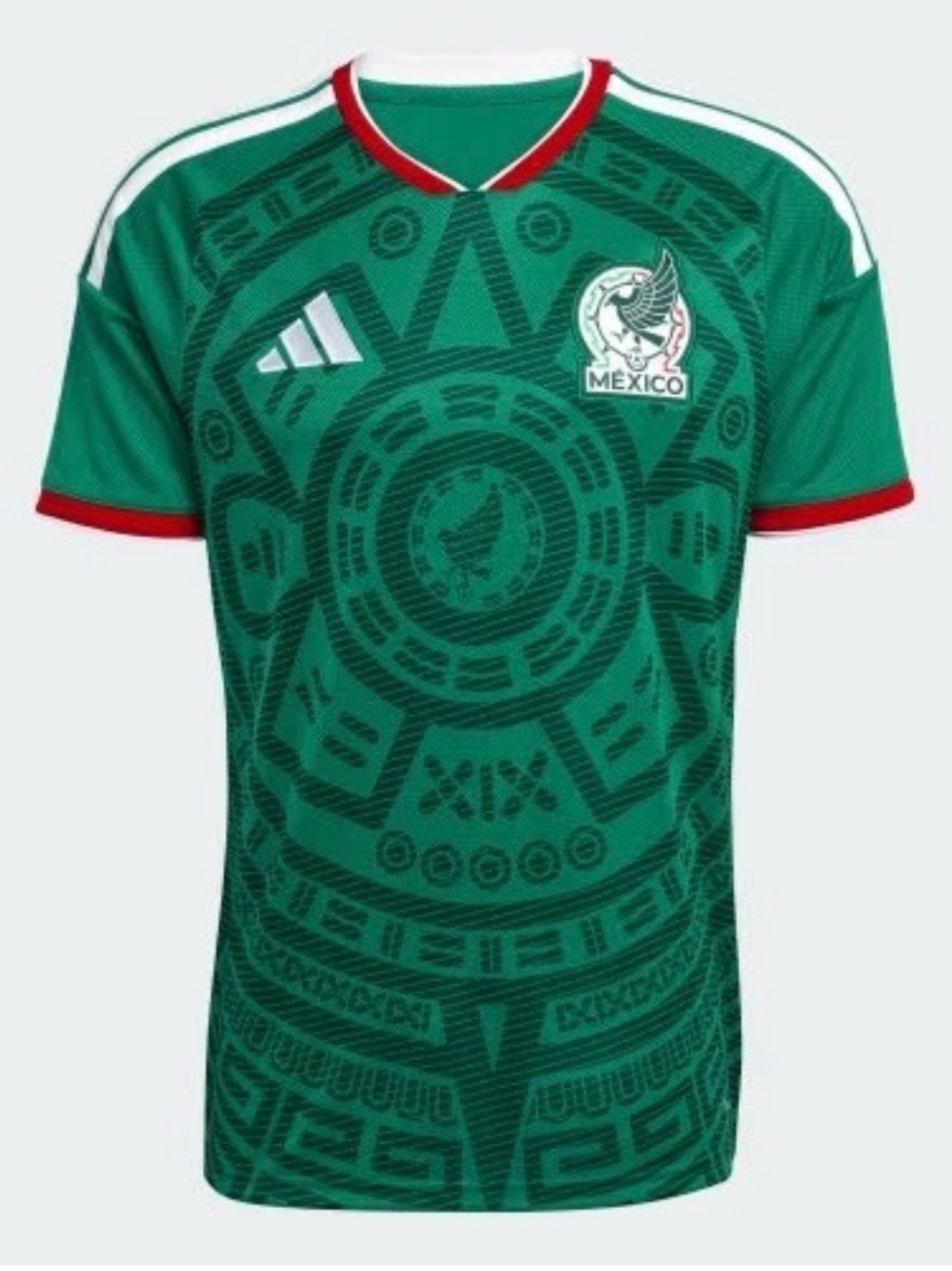 Authentic adidas Mexico Green Graphic Soccer Jersey with Red